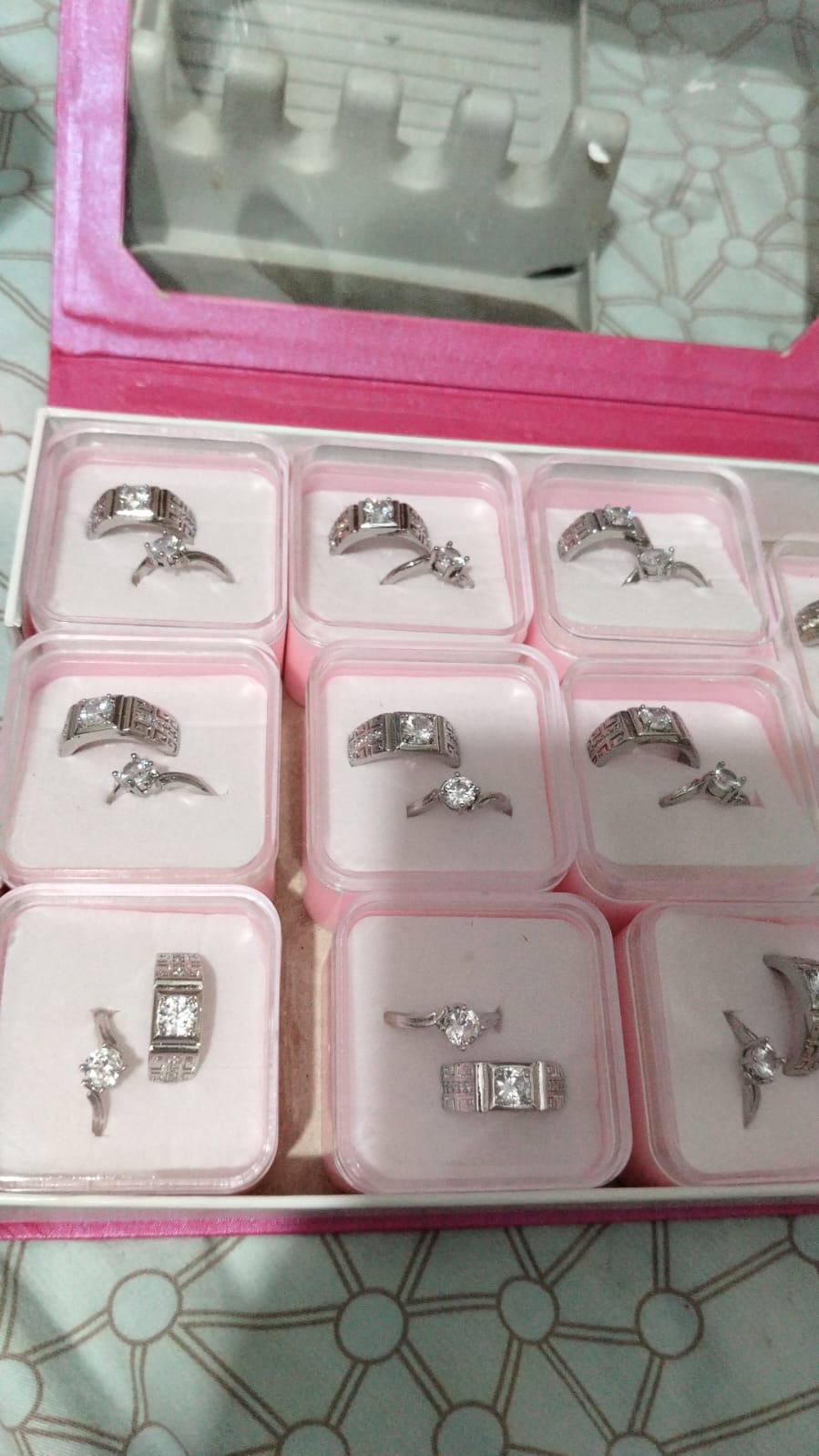 Alloy Adjustable Couple Ring – Stylish Matching Unisex Rings for Lovers (With Box)