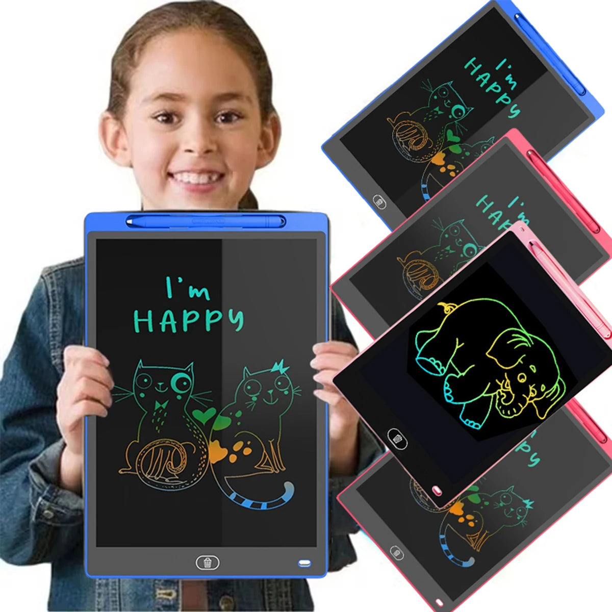 Multicolor LCD Writing Tablet for Kids – Erasable Digital Drawing Pad