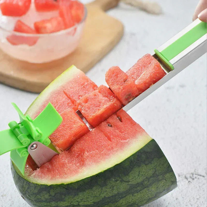 Windmill Watermelon Cube Cutter – Stainless Steel Fruit Slicer & Corer