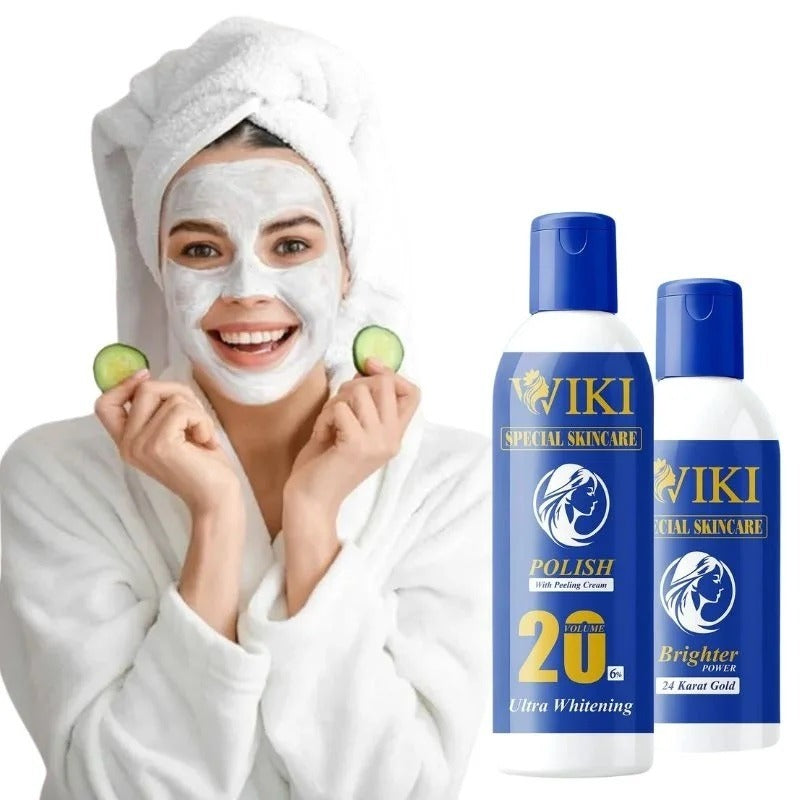WIKI Special Skin Care Polish with Peeling Cream 200ml & 24K Gold Brighter Powder 100ml