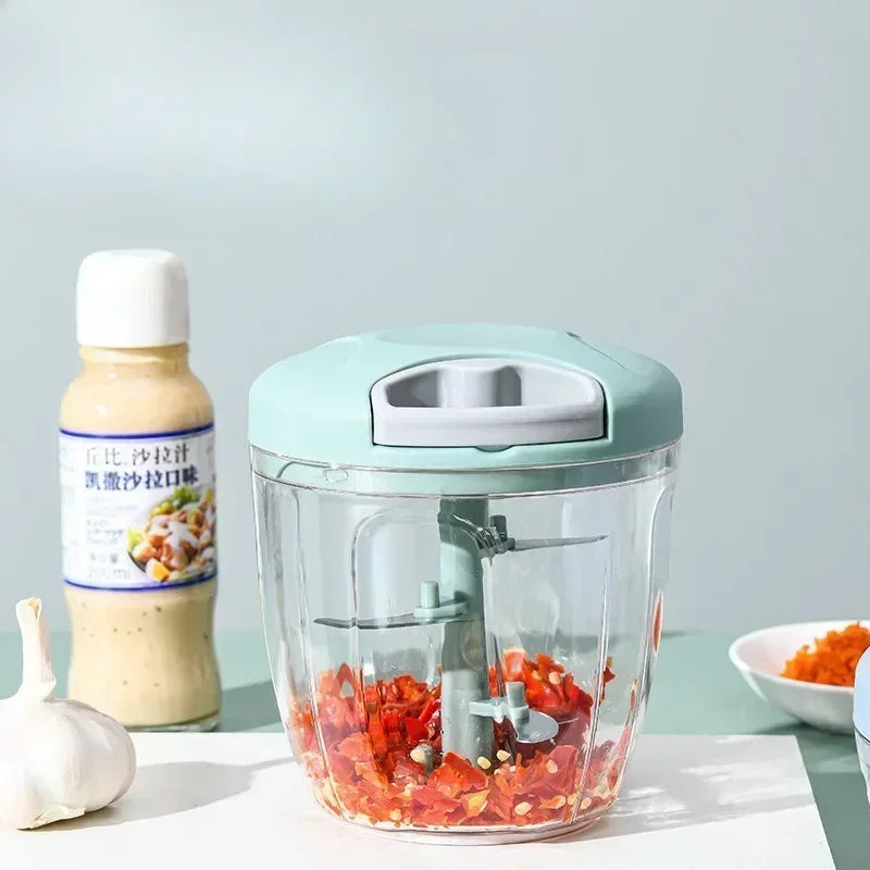 Mini Speedy Manual Food Chopper – Hand Pull Vegetable & Meat Grinder