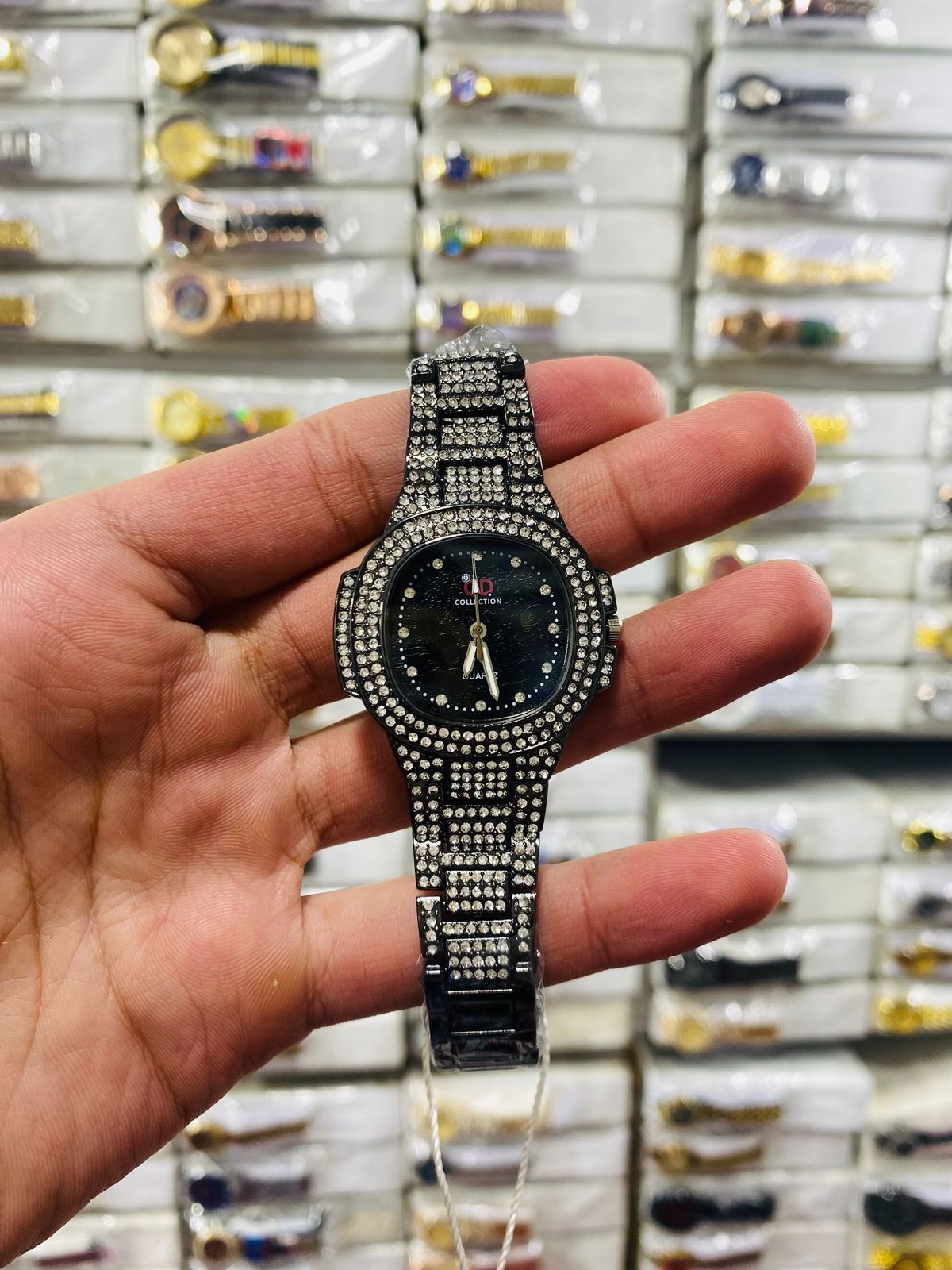 Two-Toned Iced Out Quartz Women’s Watch – Luxury Sparkling Fashion Watch (Without Box)