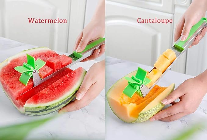 Windmill Watermelon Cube Cutter – Stainless Steel Fruit Slicer & Corer