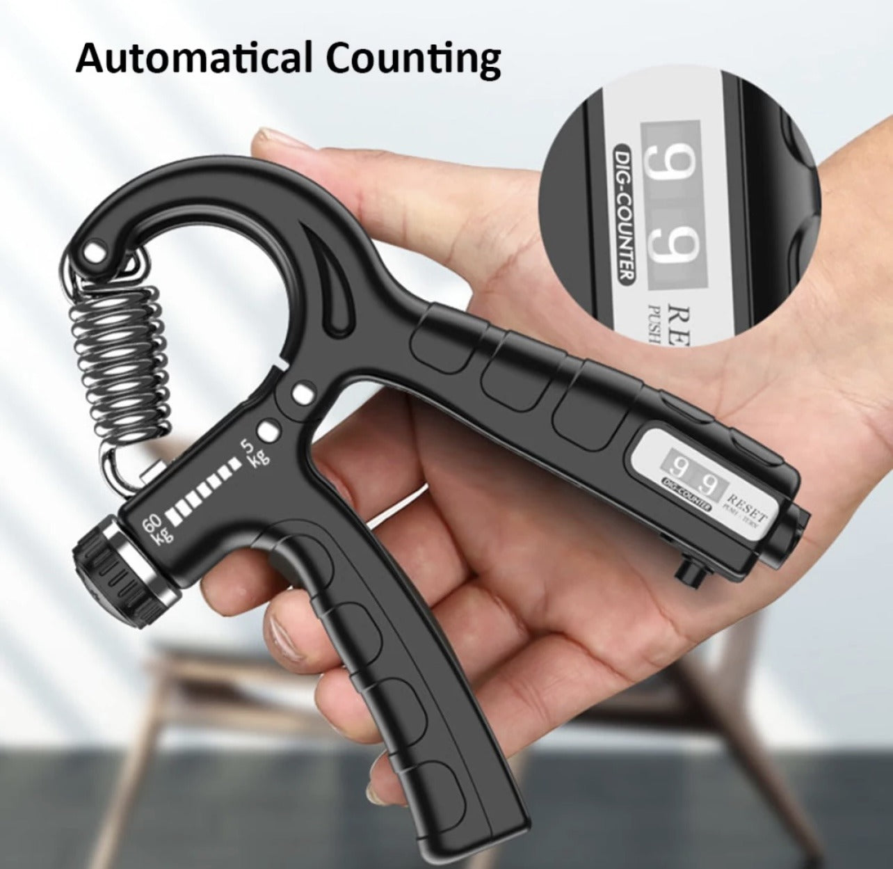Adjustable Exerciser Hand Gripper with Counter