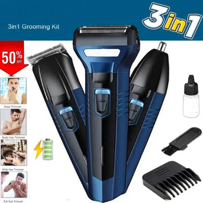3-in-1 Rechargeable Shaving Machine – Hair Clipper, Beard Trimmer for Men
