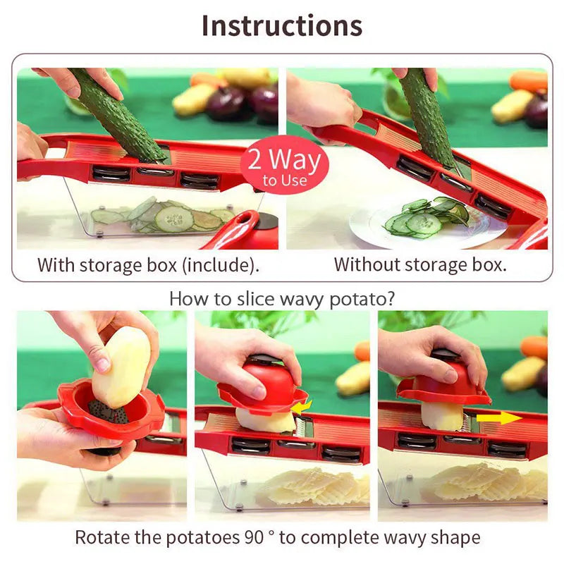 10-in-1 Mandoline Slicer – Multifunctional Vegetable Cutter & Grater