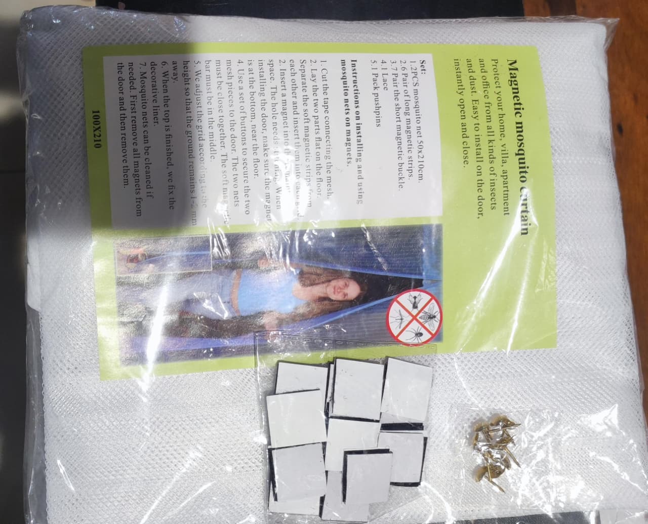 Premium Quality Mosquito Magic Mesh Door Curtain – Hard Box Pack (Black)