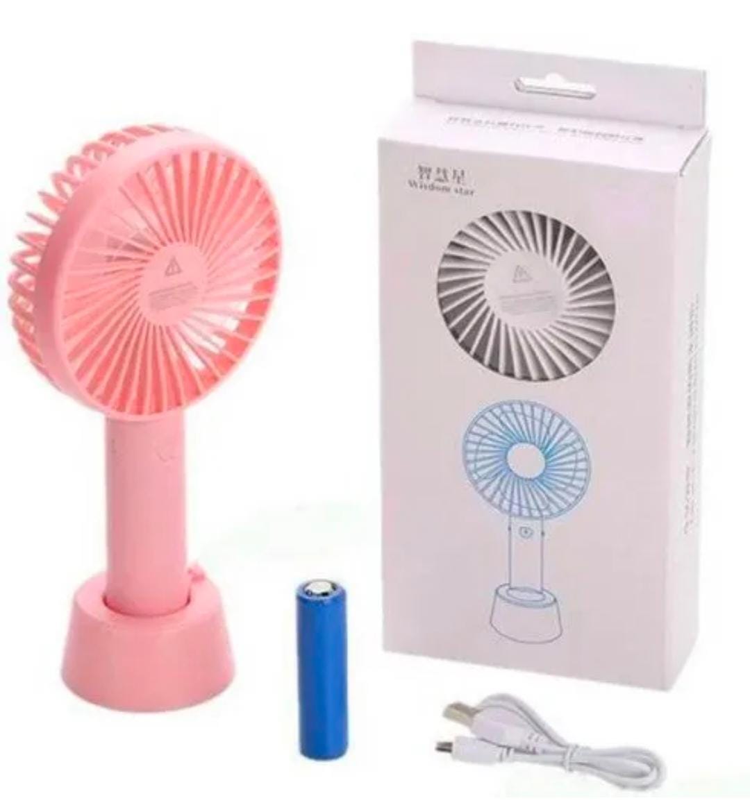 Portable USB Rechargeable Handheld Fan – Mini Electric Cooling Fan with 3 Speeds