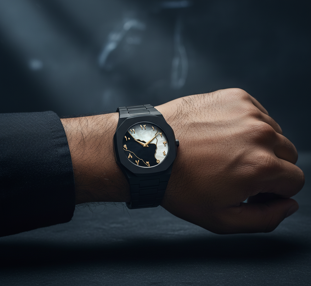 Black AURA Watch – Elegant All-Black Quartz Wrist Watch for Men & Women