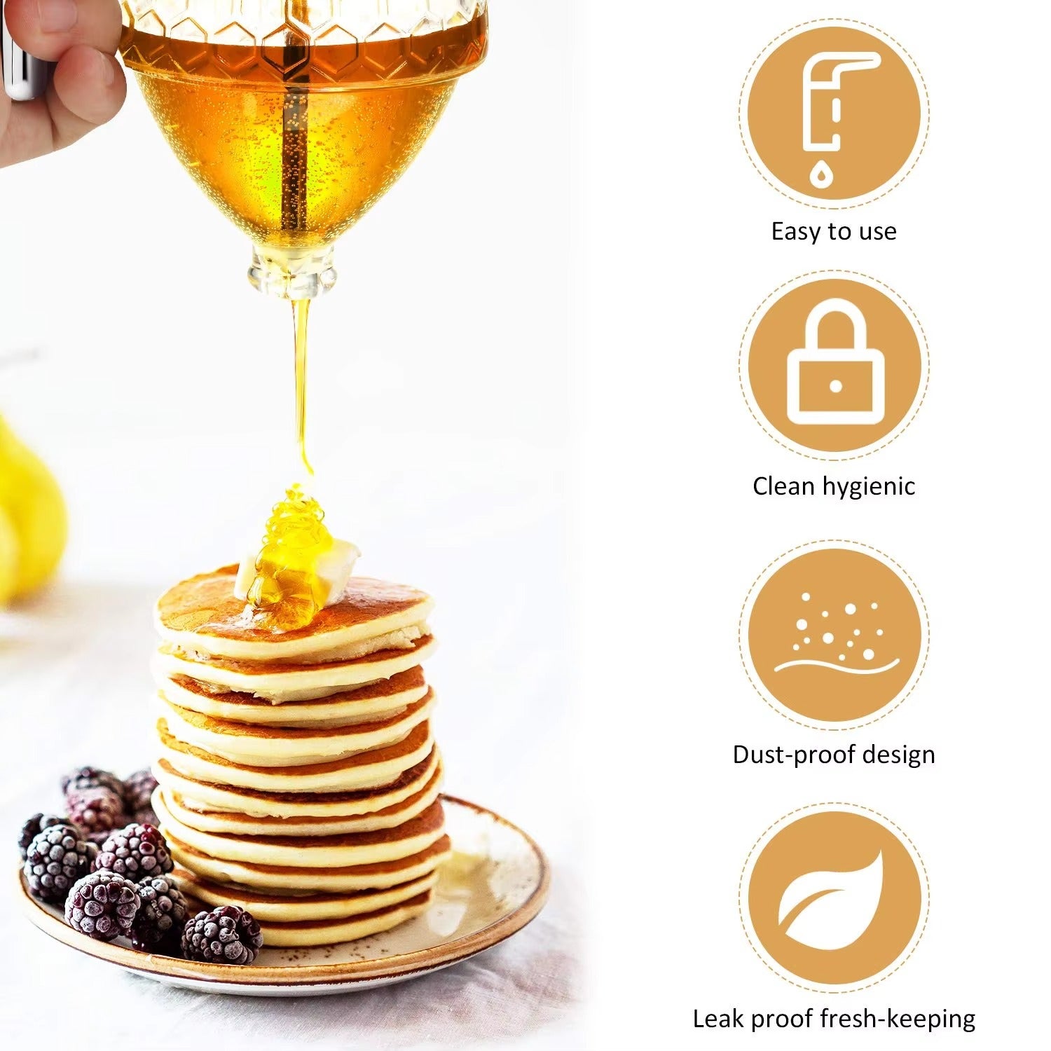 Honey Dispenser Jar 200ML | Drip-Free Syrup & Honey Pot