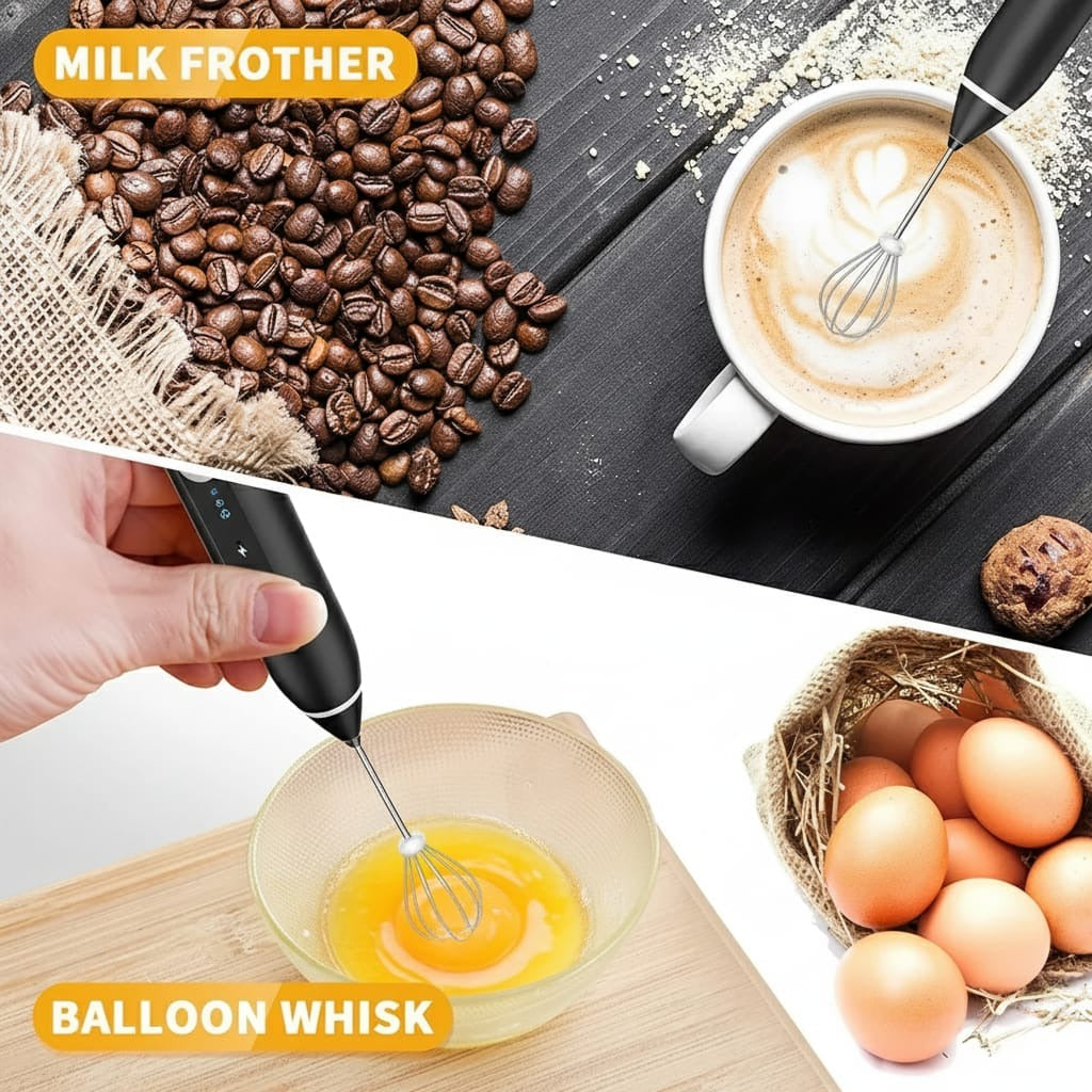 Rechargeable Hand Beater – Electric Egg Whisk & Milk Frother