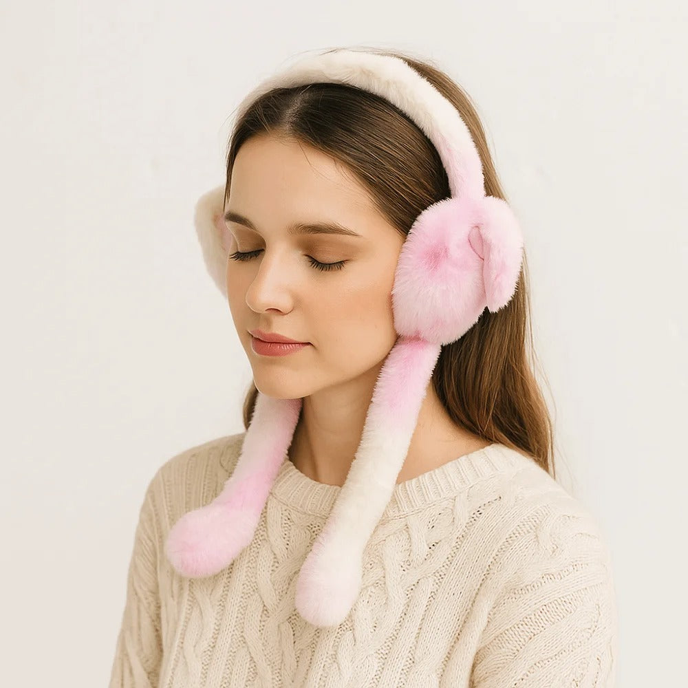 Funny Rabbit Ear Muffs β Soft Warm Moving Ears Winter Ear Warmer