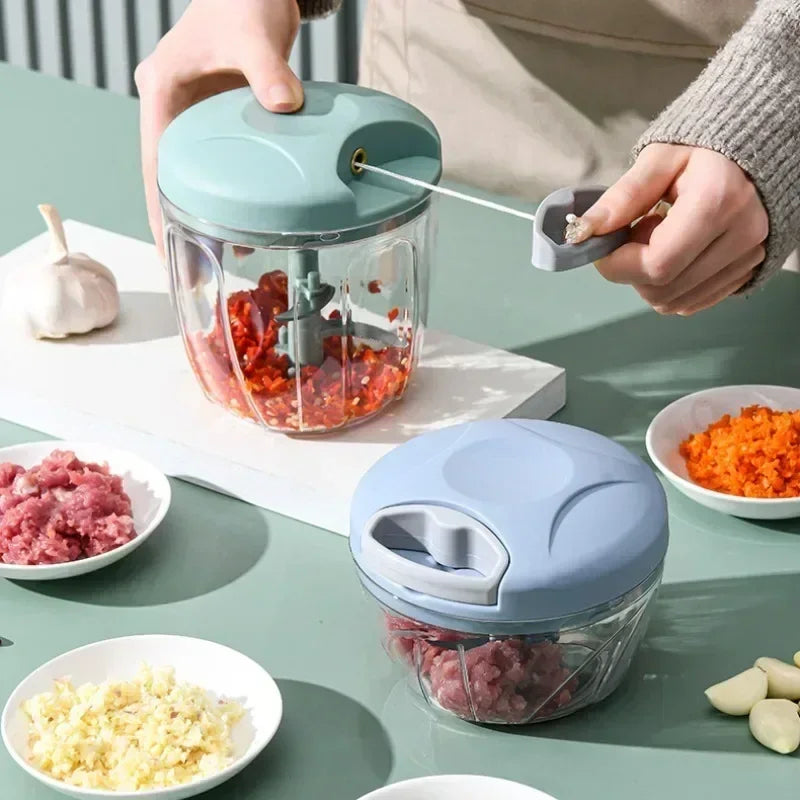 Mini Speedy Manual Food Chopper – Hand Pull Vegetable & Meat Grinder