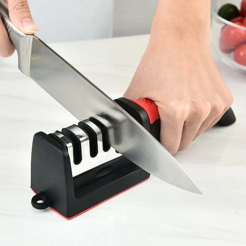 3-in-1 Knife Sharpener | 3-Stage Diamond Coated Kitchen Sharpener