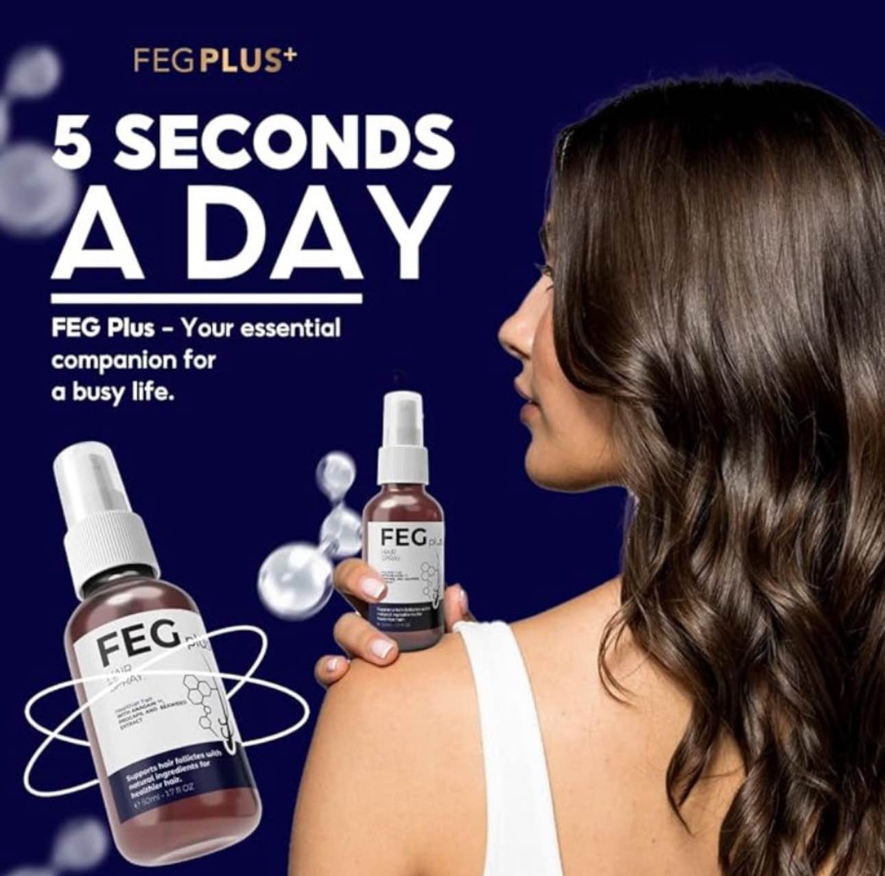 FEG PLUS Hair Growth Serum & Spray – 50ml | Advanced Formula for Men & Women