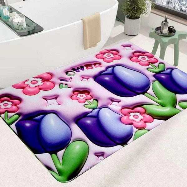 3D Printing Soft Mat – Flower Design Anti-Slip Floor & Bathroom Mat