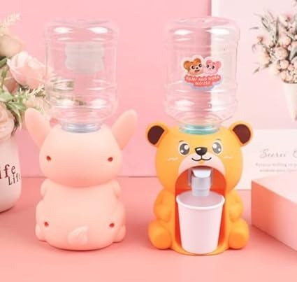 Cute Bear Water Dispenser Toy for Kids – Mini Drinking Fountain Cartoon Kitchen Toy (Random Color)