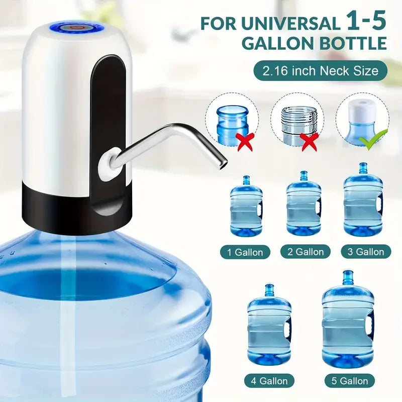 Automatic Electric Water Bottle Pump | USB Rechargeable Dispenser