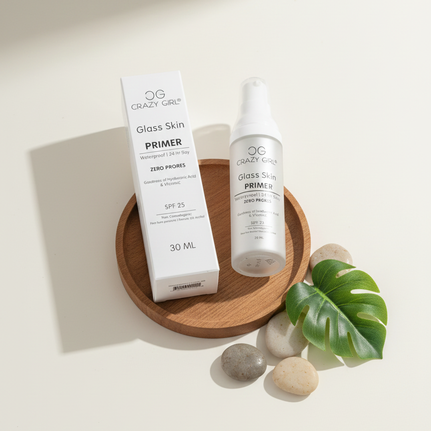 Crazy Girl Glass Skin Primer – Pore-Blurring, Hydrating & Illuminating Primer (30ml)