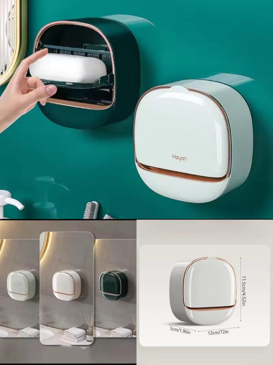 Luxury Soap Holder with Drain Tray – Wall Mounted Soap Case Box (Random Color)