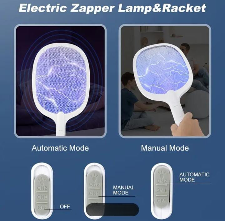 Rechargeable Mosquito Racket with Stand | Electric Insect Killer Bat