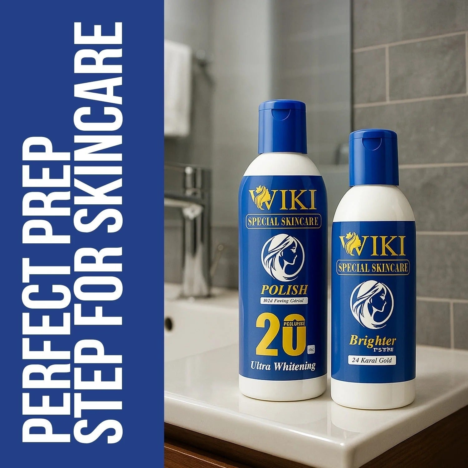 WIKI Special Skin Care Polish with Peeling Cream 200ml & 24K Gold Brighter Powder 100ml