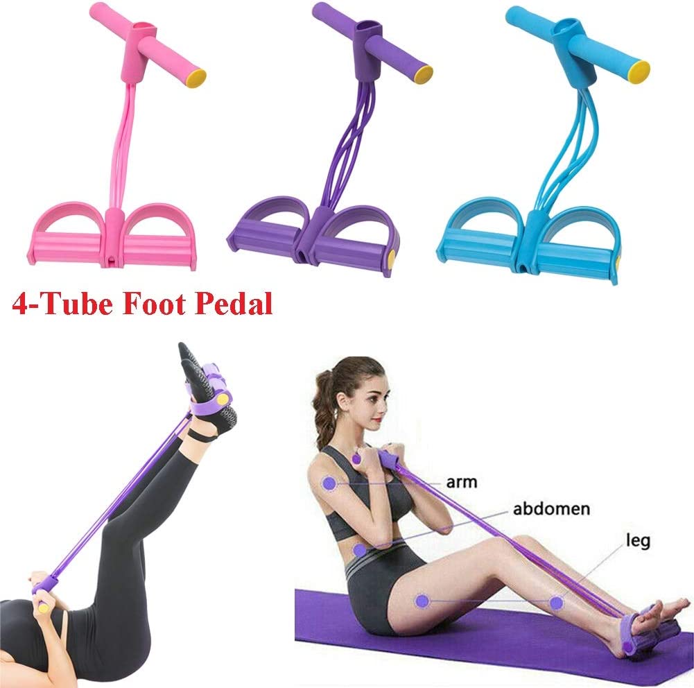 Foot Pedal Resistance Band – Elastic Sit Up Pull Rope for Yoga & Fitness (Random Color)