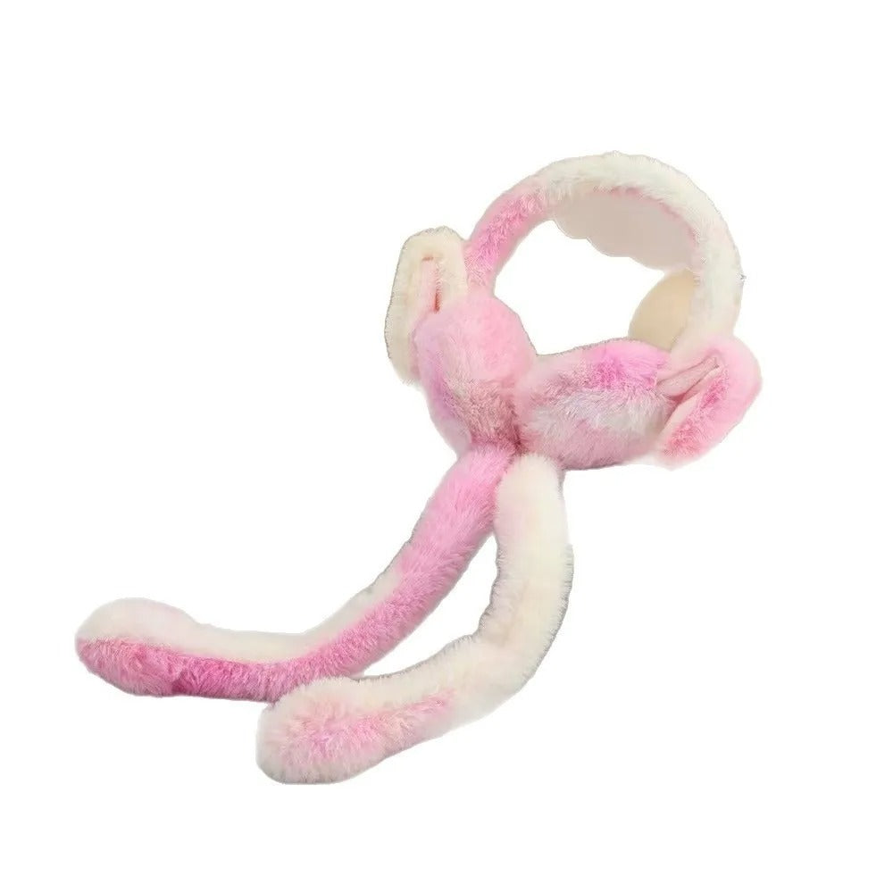 Funny Rabbit Ear Muffs – Soft Warm Moving Ears Winter Ear Warmer