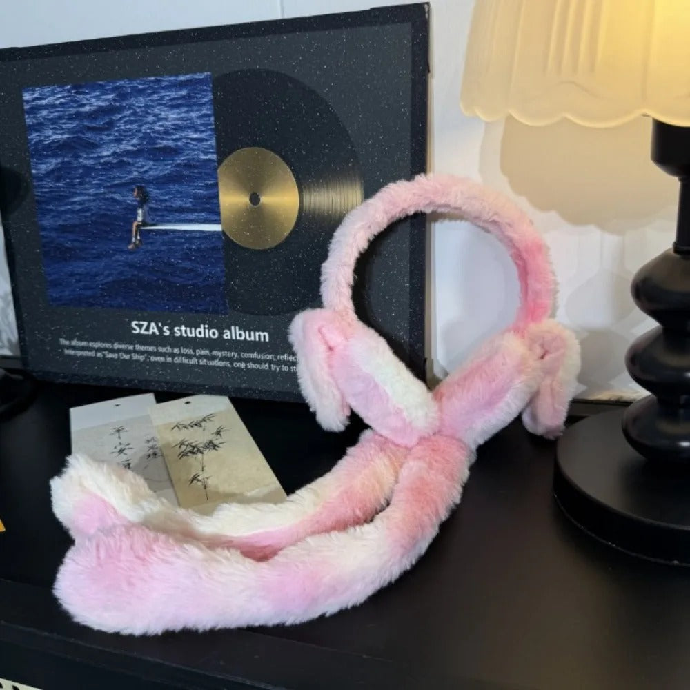 Funny Rabbit Ear Muffs – Soft Warm Moving Ears Winter Ear Warmer