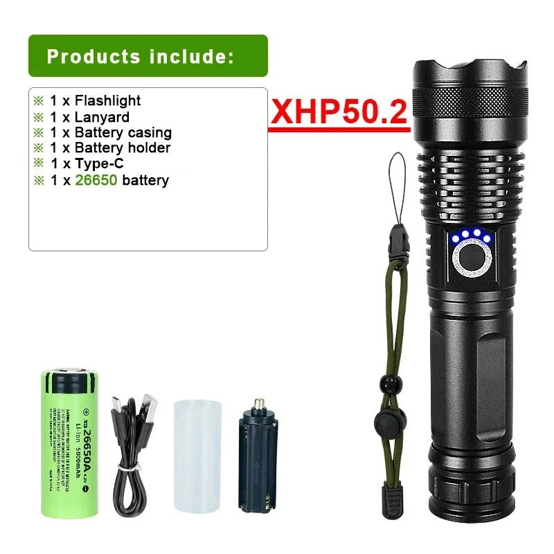 Original P90 Torch | 2 Kilometer Range High-Power LED Flashlight | Imported