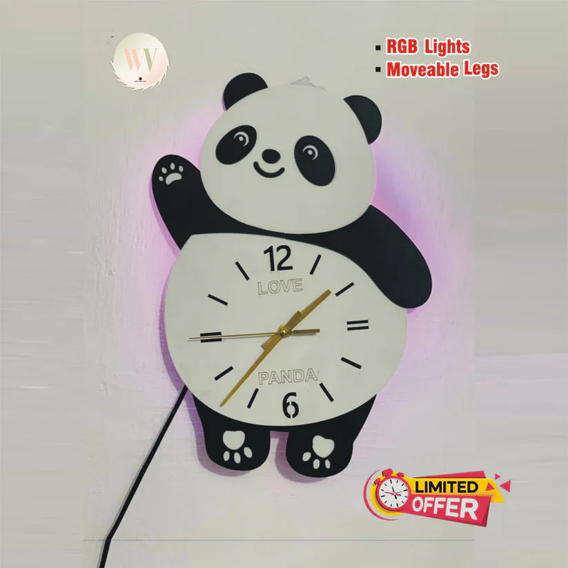 Panda Wall Clock – Cartoon Animal Shape Decorative Wall Clock for Home & Kids Room
